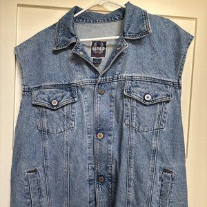 Harley Davidson Denim Vest XL Distressed Snap Down